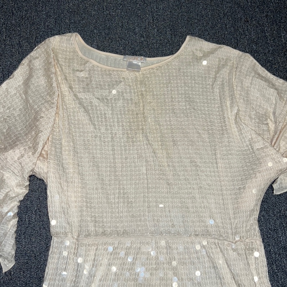Small La Rok sequin cream dress